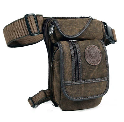 LEUCHTBOX Robuste Outdoor Hüfttasche Beintasche Gürteltasche Tactical Military Look Braun