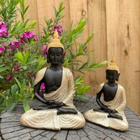 Meditative Buddha Statue Garden Home Décor Figurine Statues Ornament Gold