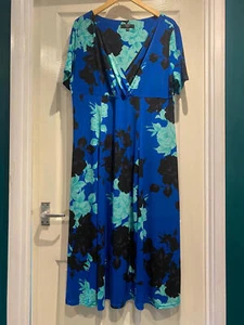 Joanna Hope Blue Floral Maxi Dress – UK 22 – V-Neck Occasionwear Gown - Picture 1 of 13