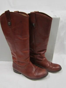 Frye Melissa Button Tall Boots Cognac Size 7.5 Extended Calf With Box! - Picture 1 of 11