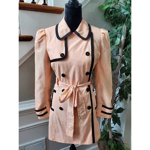 XXl Twist Women's Pink 100% Nylon Long Sleeve Double Breasted Fitted Coat Size M - Picture 1 of 12