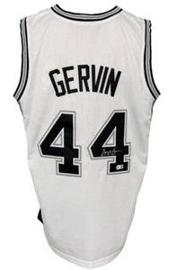 San Antonio Spurs George Gervin Autographed Pro Style White Jersey BAS Authen... - Picture 1 of 1