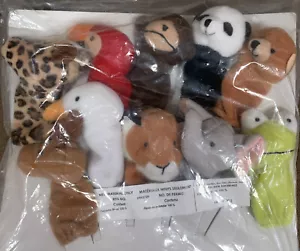 ZOO ANIMAL FINGER PUPPETS PLUSH GIRAFFE/MONKEY/PANDA/BEAR/PARROT/DUCK/MOOSE ++ - Picture 1 of 2