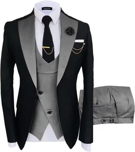 Mens Suit 3 Piece Suits for Men Wedding Prom Tuxedo for Men Formal Business Suit - Picture 1 of 5