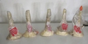 Neu in Verpackung 5 Vintage 9" Leuchtfeuer Weihnachten Fenster Tropf Kerzen rot/weiß - Bild 1 von 3