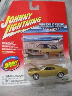Johnny Lightning Muscle Cars USA 1968 AMC Javelin in Gold  1:64 Scale Diecast - Image 1 of 4