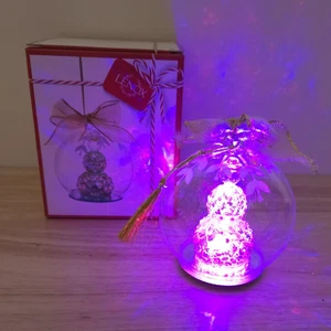 Lenox LED Vidrio Adorno Bola Maravilla Mercurio Muñeco de Nieve Iluminado, 4.75" - 856106 - Imagen 1 de 11