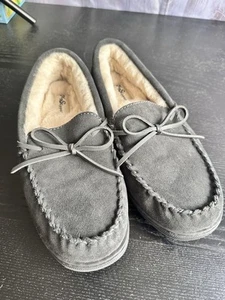 Herren Mokassin Grau Wildleder My Slipper Größe 8w Neu - Bild 1 von 9
