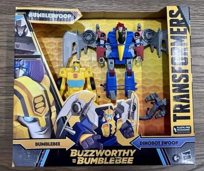 全新 变形金刚 Buzzworthy 大黄蜂和 Dinobot Swoop Bumbleswoop 可动人偶 — 第 1/4 张图片