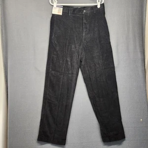 Club Room Corduroy Pants Men 32x30 Black 16 Wale Flat Front Vintage NEW Y2K - Picture 1 of 16