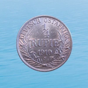 GERMAN EAST AFRICA 1/4 RUPIE 1910 J WILHELM II KM 8 #1232# - Picture 1 of 2