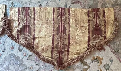 1 Cenefa de ventana Crosscill borde de flecos granate bolsillo de varilla dorada 26"x39" Foto 1 de 4