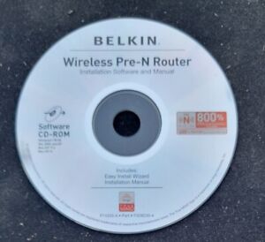 Belkin Wireless Pre-N Router Installation Software + Manual CD-ROM 2004