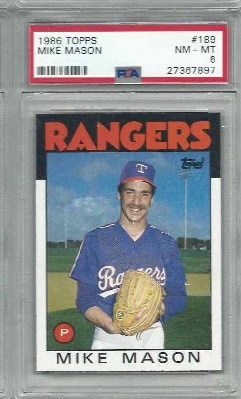 1986 Topps baseball card #189 Mike Mason, Texas Rangers graded PSA 8 - Image 1 of 1