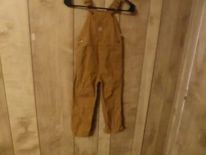 Carhartt Overalls Boys Size 4T Beige Double Knee Outdoors Work Canvas - Picture 1 of 6