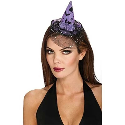 Mini Disfraz de Bruja de Halloween Elegante Sombrero Gatos Murciélagos con Red de Tul Mujeres Adulto 14+ Foto 1 de 2