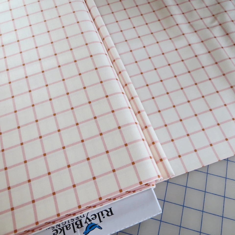 33" Long Bolt End, Cream Plaid By Riley Blake $3.99 Ships ANY Amount Of Fabric - Image 1 of 4