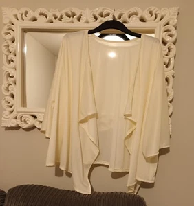 New Womens Cream Waterfall Kimono Size 30/32, Lightweight Material - Picture 1 of 5