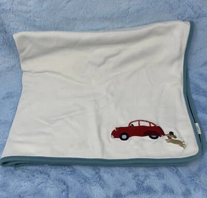 Gymboree Dachshund dogs Cars baby receiving blanket navy blue red white 2013 - Picture 1 of 4
