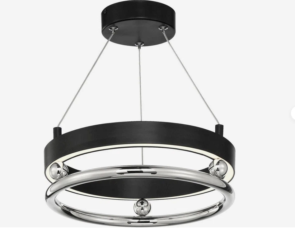 Metropolitan N7991-572-L Grande Illusion Colgante Carbón con Níquel Pulido 13.25" Foto 1 de 1