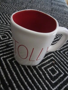 Tazza Rae Dunn JOLLY Vacanze Natale Rosso Interno Usato in ottime condizioni - Foto 1 di 3