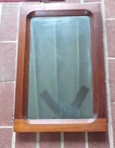 Antique  Old Used Wood Wooden Hanging Decorative Wall Accent Mirror - Mahagony? - Picture 1 of 17