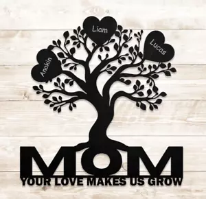 Personalized Family Tree Spring Yard Home Mother's Day Metal Wall Decor Sign - Picture 1 of 2