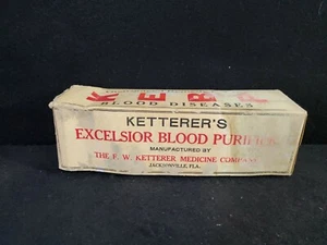 ANTIQUE MEDICINE BOX BLOOD PURIFIER Ketterers Excelsior BOX ONLY - Picture 1 of 3