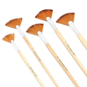 5X Fan-Shaped Artist Paint Brushes Watercolour Acrylic Oil Painting Brush AU - Picture 1 of 7