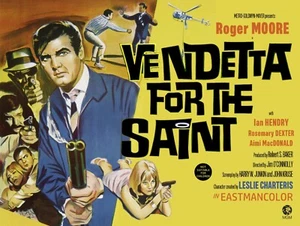 VENDETTA FOR THE SAINT 1969 UK quad poster print 30x40" Roger Moore FREE P&P - Picture 1 of 1