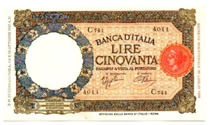 Italy: 50 Lire 1942 Pick 58. High Grade Note - Picture 1 of 2