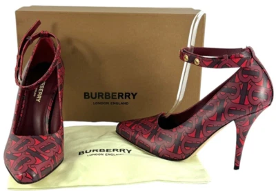 $790 BURBERRY Wiltkin Monograma Multicolor Cuero Bombas Hecho en Italia 36 - 6 EE. UU. Foto 1 de 4
