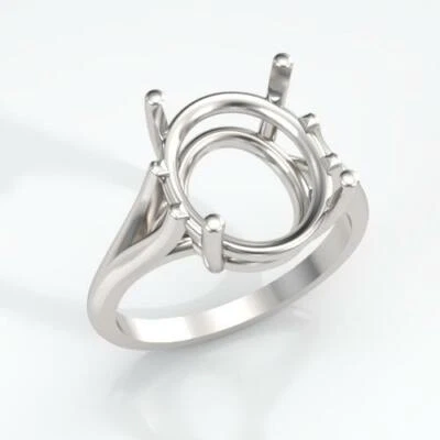 (7x5mm - 12x10mm) Sterling .925 Oval Wire Ring Setting (Ring Sizes 4-11 ) - Image 1 of 4