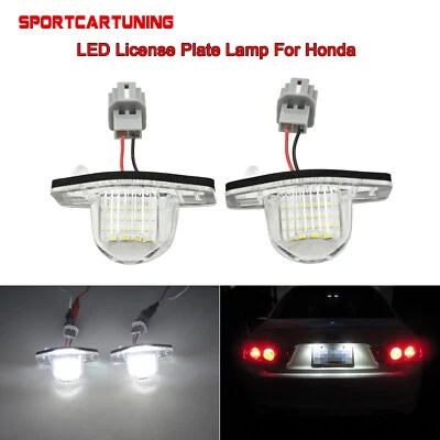 White LED License Plate Lights Lamp For Honda CRV Fit Odyssey Element Crosstour - Изображение 1 из 4