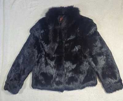 Abrigo de piel de conejo vintage Sergio Valente abrigo negro M Foto 1 de 4