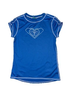 Roxy Girls’ Blue Rashguard with Heart Logo Size 14 - Picture 1 of 5