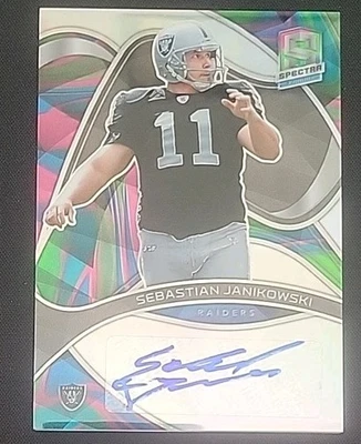 2022 Panini Spectra Signatures Neon Marble /4 Sebastian Janikowski #SIG-SJA - Image 1 of 2