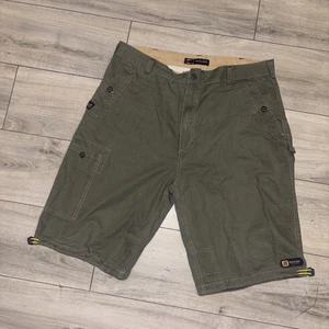 VTG Bugle Boys Jeans Co.  Cargo Shorts Mens 38 Green Ripstop Utility Outdoor Y2K - Picture 1 of 11