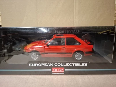 1/18 Scale Sunstar Ford Escort RS 1600i Sunburst Red MK3 1984 - Image 1 of 3