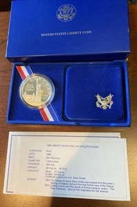 1986 Commemorative US Liberty Silver Dollar OGP 90% Silver - Picture 1 of 1