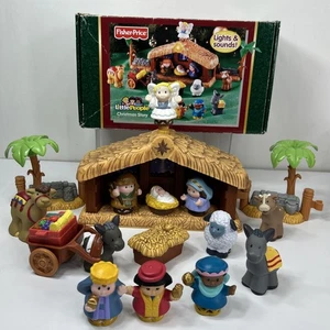 Fisher Price Little People Christmas Story Nativity Baby Jesus Manger Animals - Picture 1 of 12