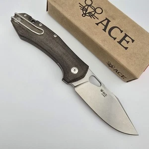GiantMouse ACE Grand Folding Knife 3.3125" Elmax Green Micarta GRAND-GRN-MICARTA - Picture 1 of 17