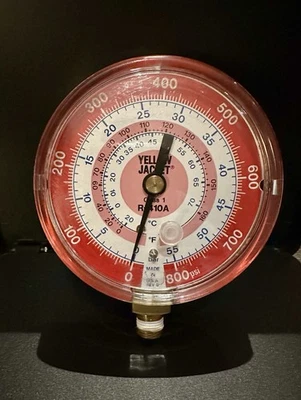 Yellow Jacket 49137 Gauge, 3-1/8 In Dia, High Side, Red, 800 Psi - Image 1 of 2