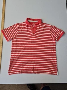 Camisa Polo Para Hombre Fácil Talla L Rayas Rojas Logo Cierre Botón 28473 - Imagen 1 de 13