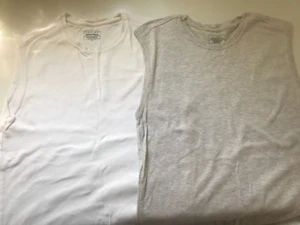 2 x Mens Primark Vest Tops 1 White 1 Grey Size S Sleeveless Muscle T Shirts - Picture 1 of 9