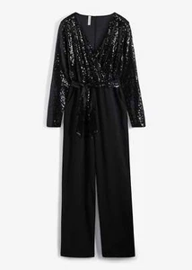Neu Overall mit Pailletten Gr. 36/38 Schwarz Damen Onesie Jumpsuit Einteiler - Bild 1 von 1