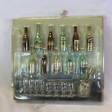 Vintage Dollhouse Gloria Wine Rack Cabinet With Bottles Miniature Play Set