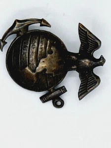 Early WW2 WWII USMC Marine Corps EGA EG&A Sterling Sweetheart Pin Pinback Rare - Picture 1 of 4