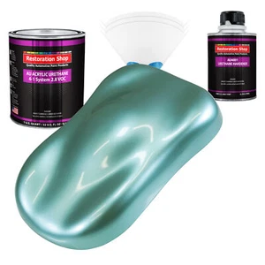 Restoration Shop Silver Aqua Metallic Acrylic Urethane Quart Kit Auto Paint - Picture 1 of 5