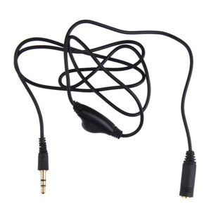 3.5mm Male To Female Earphone in Line Volume Control Cable Stereo Audio Adapter - Photo 1/12